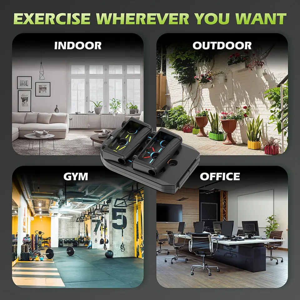 Prancha de Flexões Multifuncional com Elásticos | Treino de Peito em Casa 4