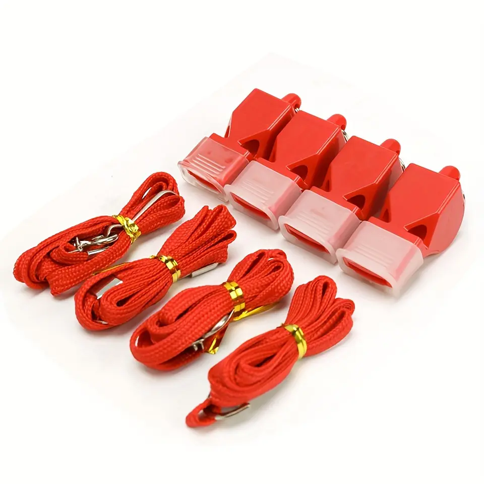 Conjunto de 4 Apitos Profissionais com Cordão | Para Treinos de Basquetebol, Futebol e Mais  2