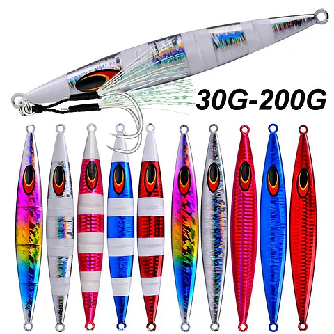Isco Vertical 200g | Afundamento Lento e Efeito Luminoso para Pesca de Mar