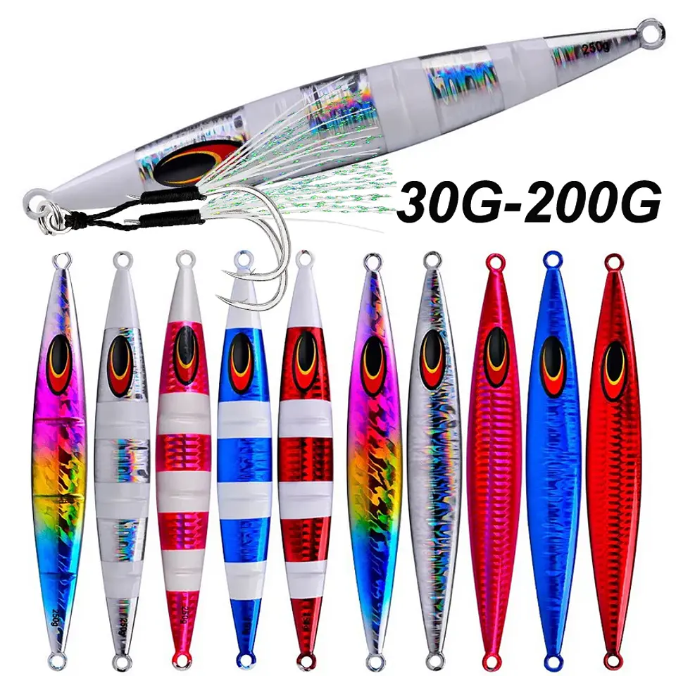 Isco Vertical 200g | Afundamento Lento e Efeito Luminoso para Pesca de Mar 1
