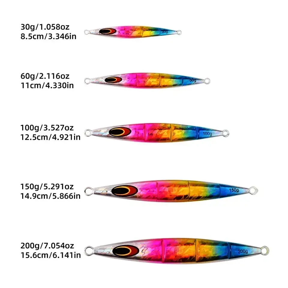 Isco Vertical 200g | Afundamento Lento e Efeito Luminoso para Pesca de Mar 2