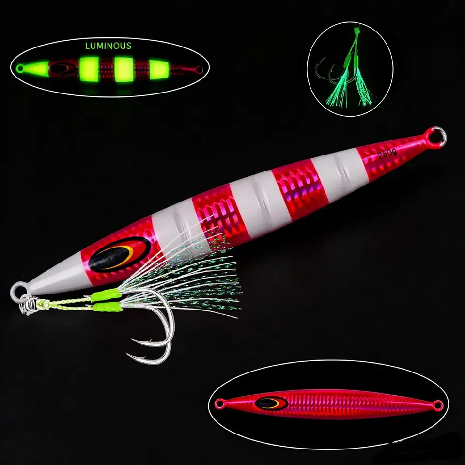 Isco Vertical 200g | Afundamento Lento e Efeito Luminoso para Pesca de Mar 16