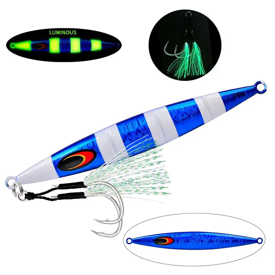 Isco Vertical 200g | Afundamento Lento e Efeito Luminoso para Pesca de Mar 17
