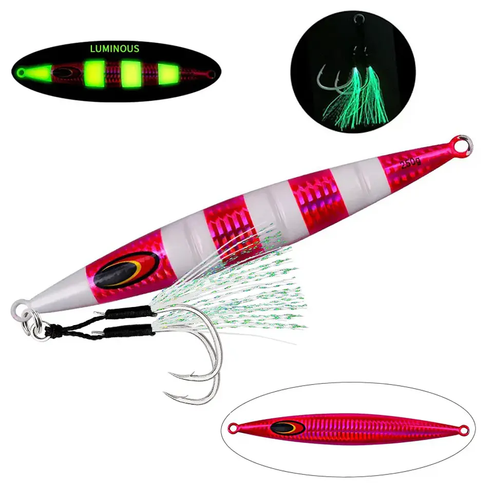 Isco Vertical 200g | Afundamento Lento e Efeito Luminoso para Pesca de Mar 19