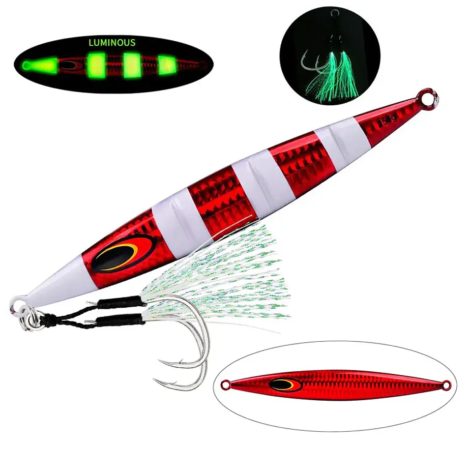 Isco Vertical 200g | Afundamento Lento e Efeito Luminoso para Pesca de Mar 20
