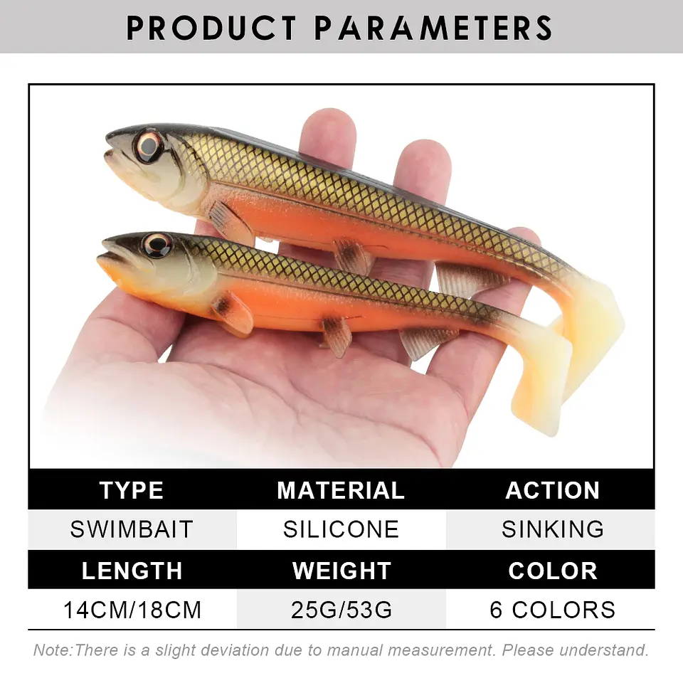 Isca Swimbait Spinpoler com Cauda Quadrada | 14 cm/18 cm para Pike e Achigã 2