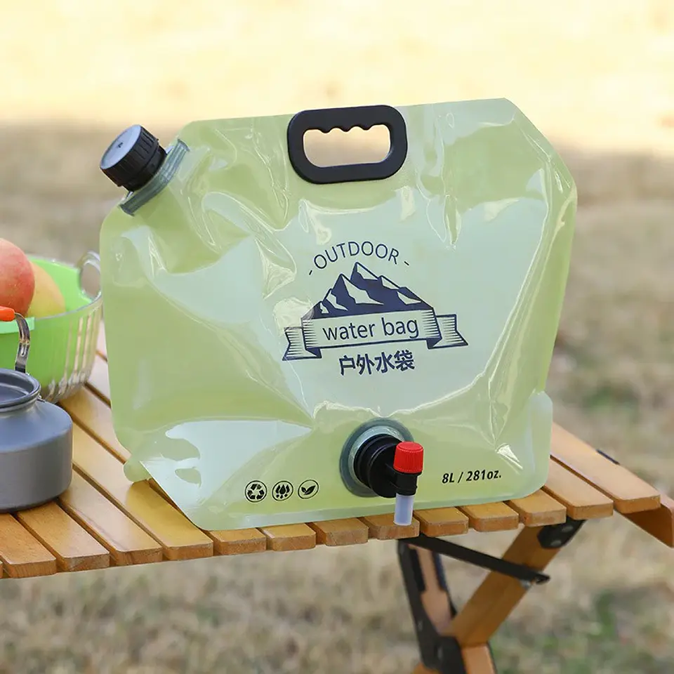 Bolsa de Água Portátil Dobrável com Torneira | Grande Capacidade para Campismo e Montanhismo 1