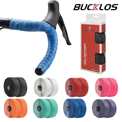 Fitas para Guiador de Bicicleta BUCKLOS em PU | Absorção de Impactos e Antiderrapantes