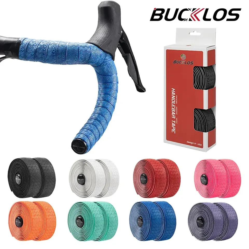 Fitas para Guiador de Bicicleta BUCKLOS em PU | Absorção de Impactos e Antiderrapantes 1