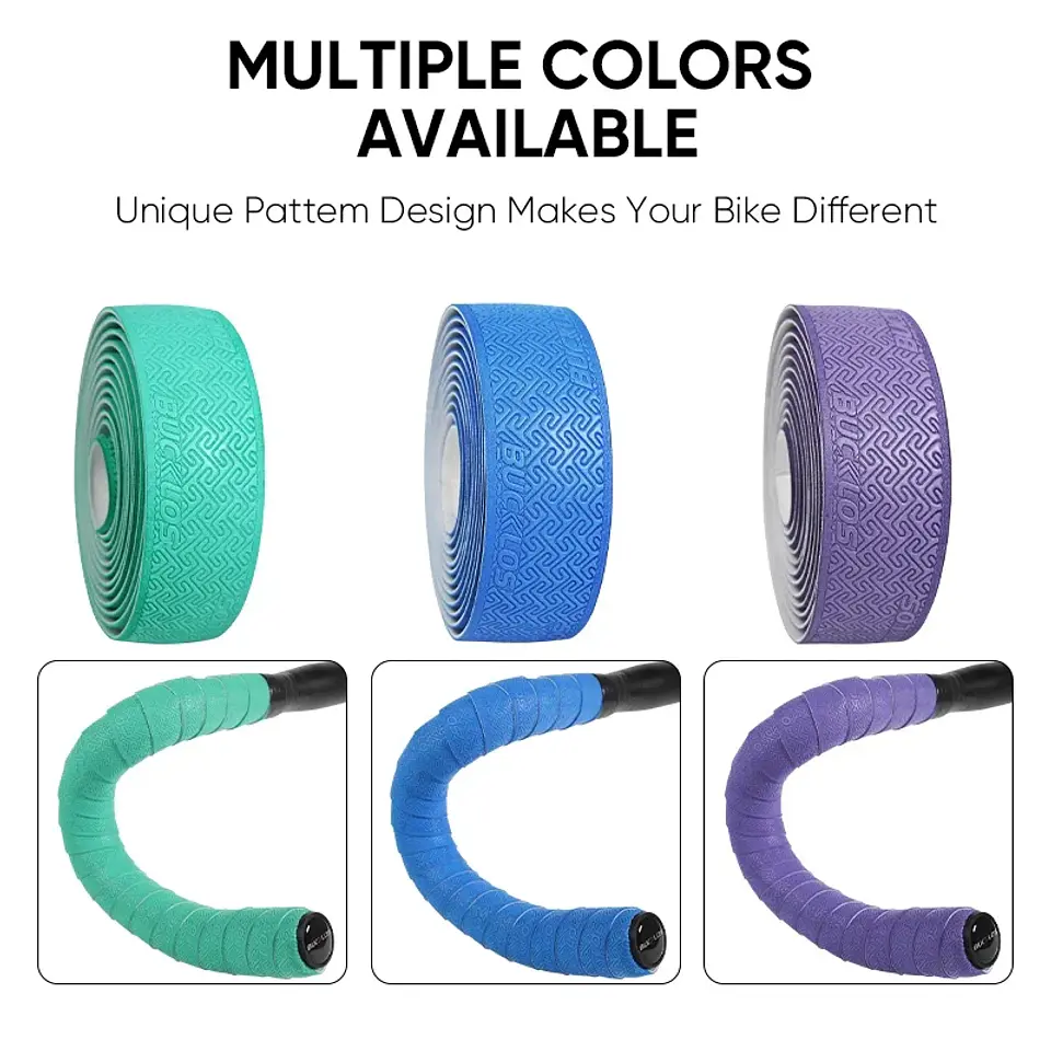 Fitas para Guiador de Bicicleta BUCKLOS em PU | Absorção de Impactos e Antiderrapantes 2