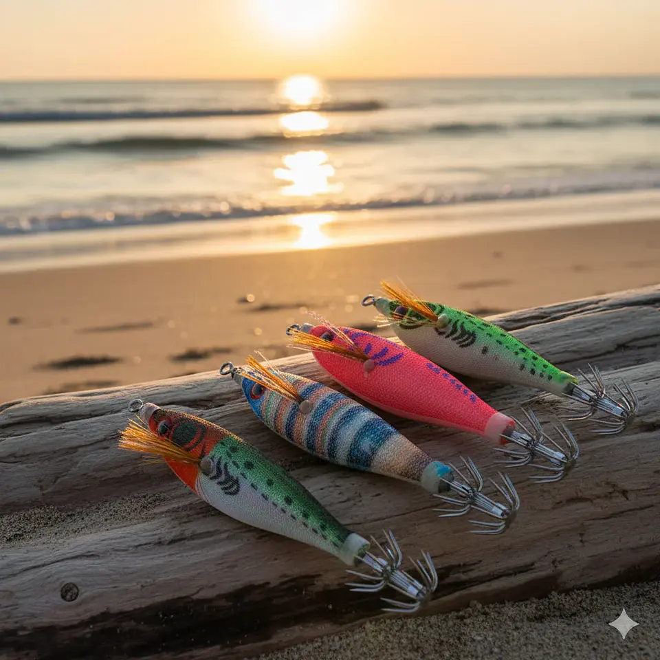 Kit 10 Jigs de Lula Luminosos | 8 cm e 5,8 g para Pesca de Choco e Lula 1