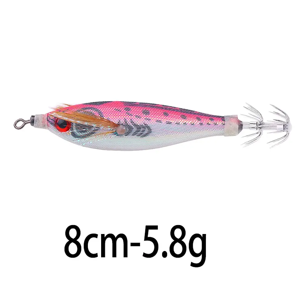 Kit 10 Jigs de Lula Luminosos | 8 cm e 5,8 g para Pesca de Choco e Lula 8