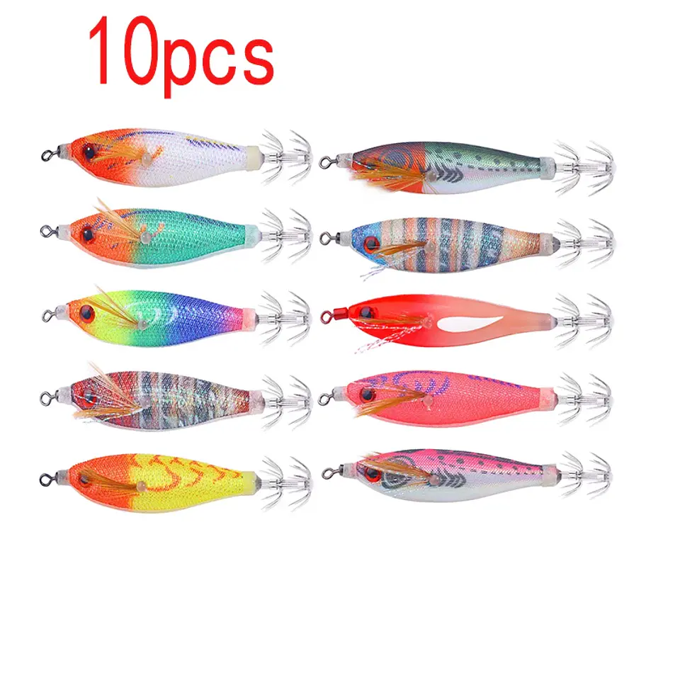 Kit 10 Jigs de Lula Luminosos | 8 cm e 5,8 g para Pesca de Choco e Lula 11