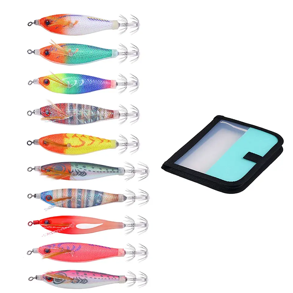 Kit 10 Jigs de Lula Luminosos | 8 cm e 5,8 g para Pesca de Choco e Lula 15