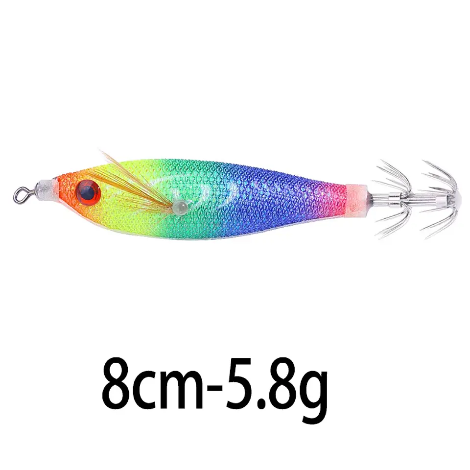 Kit 10 Jigs de Lula Luminosos | 8 cm e 5,8 g para Pesca de Choco e Lula 17