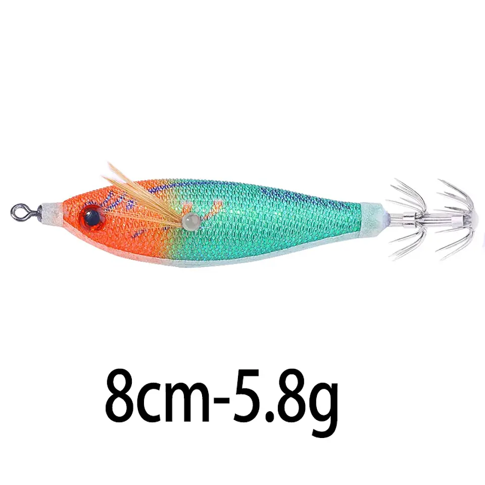 Kit 10 Jigs de Lula Luminosos | 8 cm e 5,8 g para Pesca de Choco e Lula 19