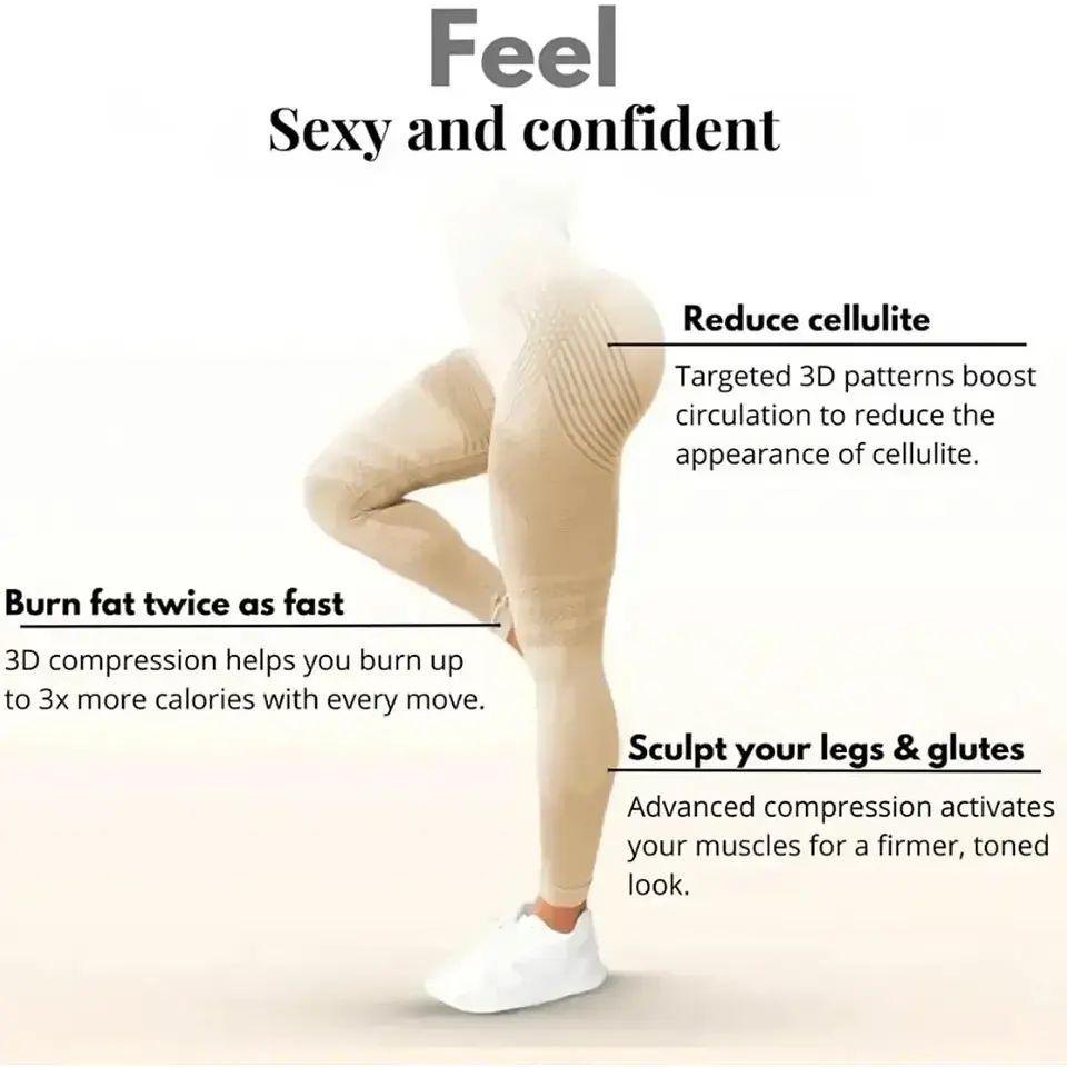Leggings 3D Anticelulite | Cintura Alta e Efeito Levanta Bumbum 18