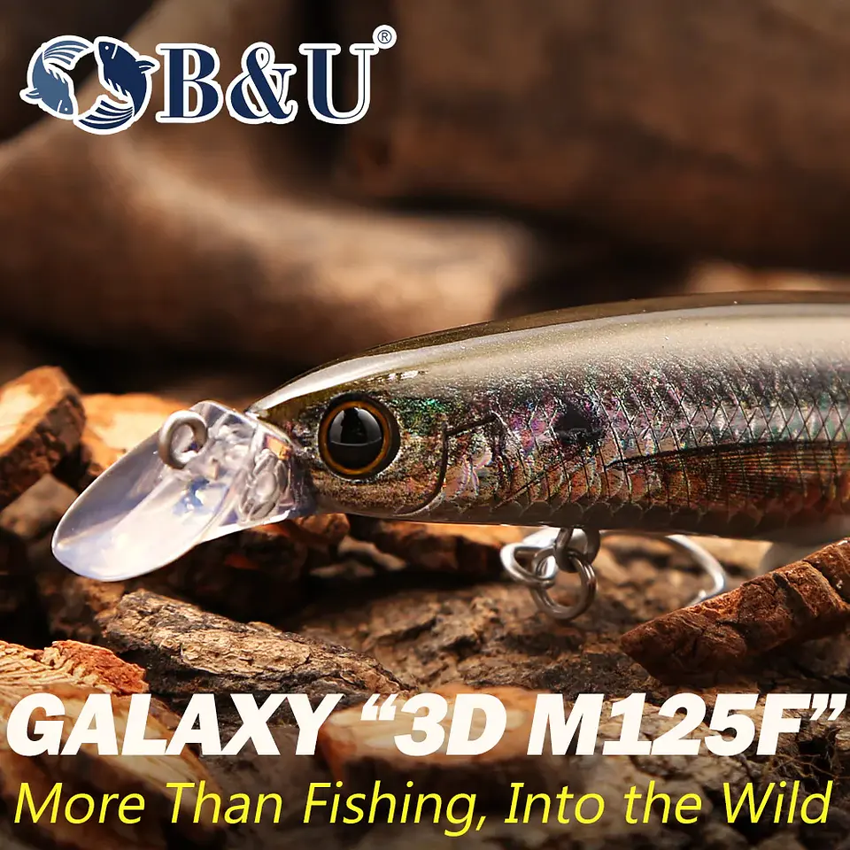 Isco Flutuante Minnow B&U | Acabamento 3D Realista para Black Bass e Seabass 3