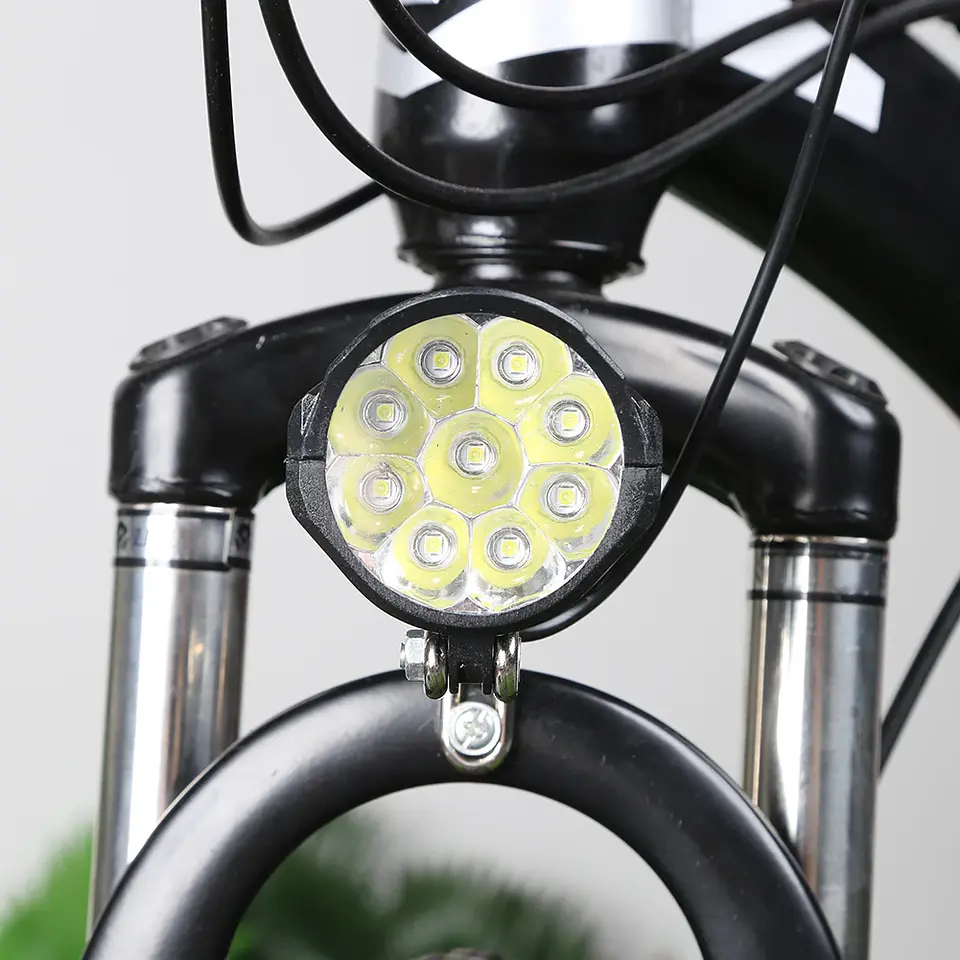 Farol com Buzina 2 em 1 18W | 9 LEDs para E-Bike 36V/48V/60V com Interruptor 3
