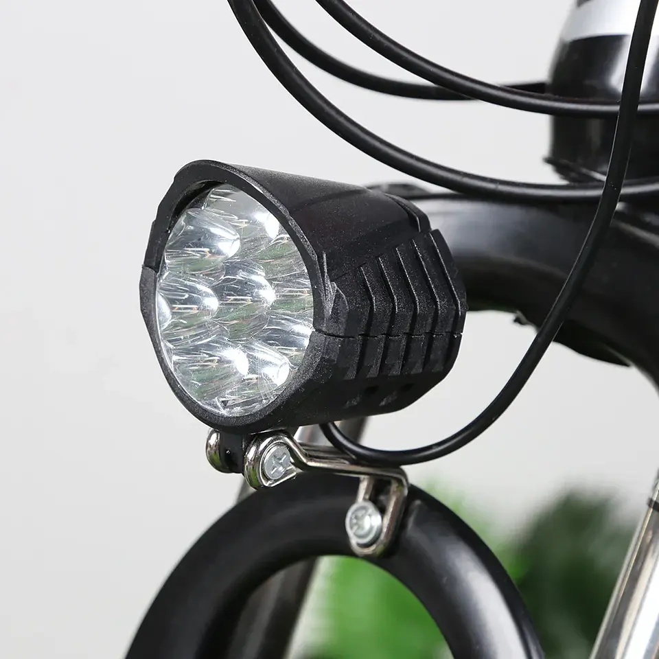 Farol com Buzina 2 em 1 18W | 9 LEDs para E-Bike 36V/48V/60V com Interruptor 2