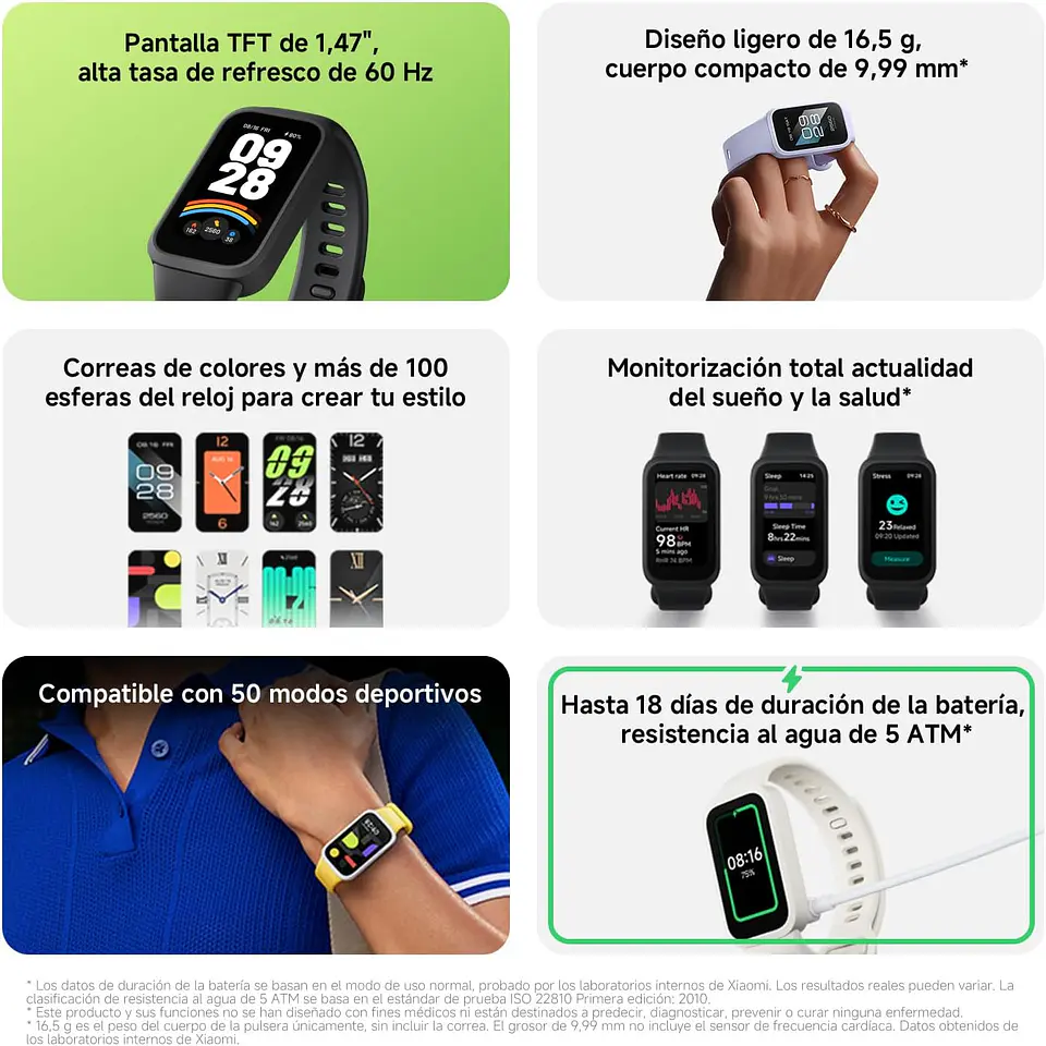 Xiaomi Smart Band 9 Active Pulsera Inteligente com Tela 1,47