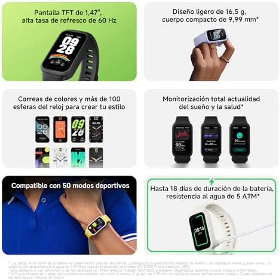 Xiaomi Smart Band 9 Active Pulsera Inteligente com Tela 1,47