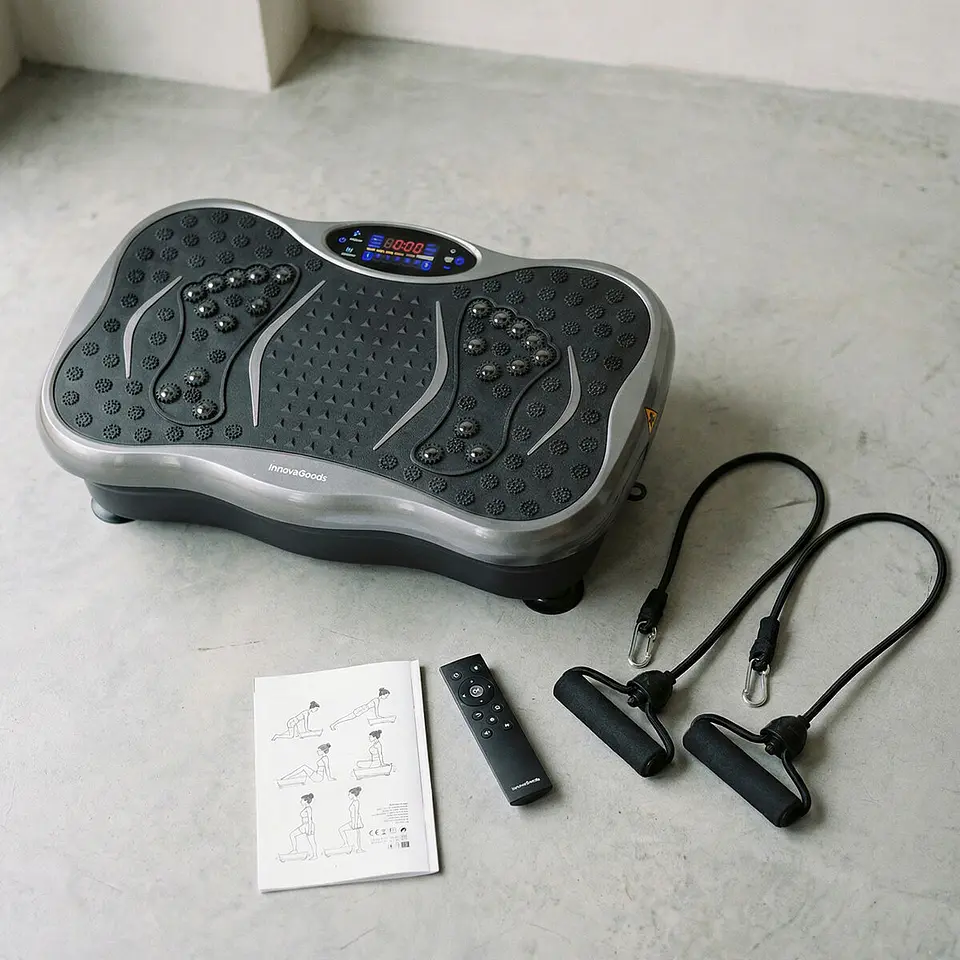 Plateforme vibrante Vivflow d'InnovaGoods | 99 niveaux, haut-parleur et bandes de résistance 4