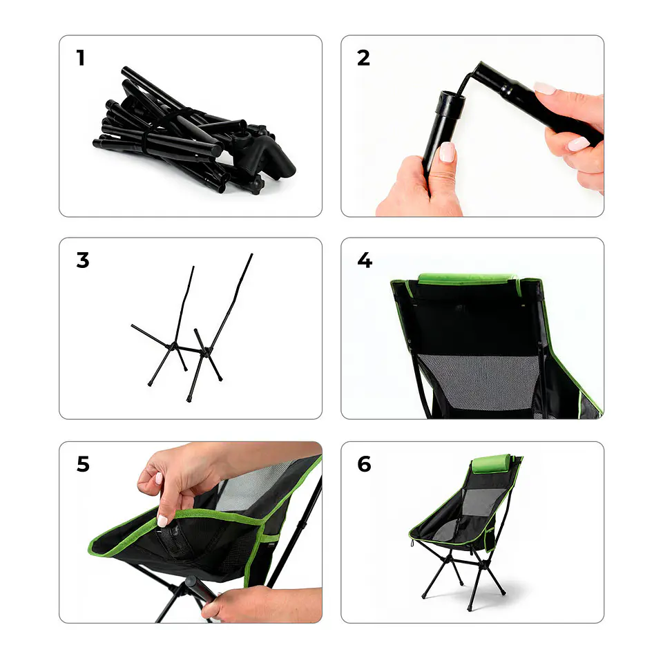 Silla de camping Trillow 2 en 1 | Modo mecedora y silla fija con cojín 6