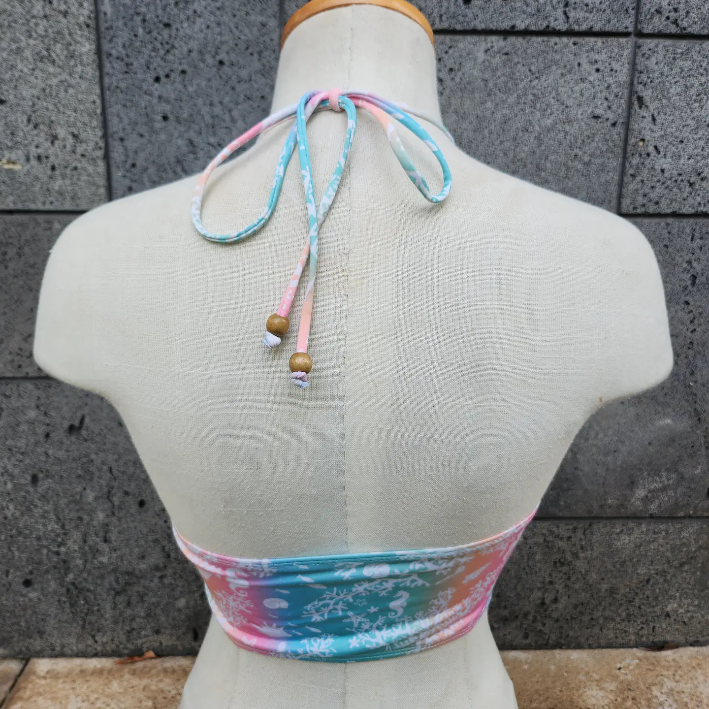 Loco Boutique Sea Life Long Line Triangle Bikini Top 1