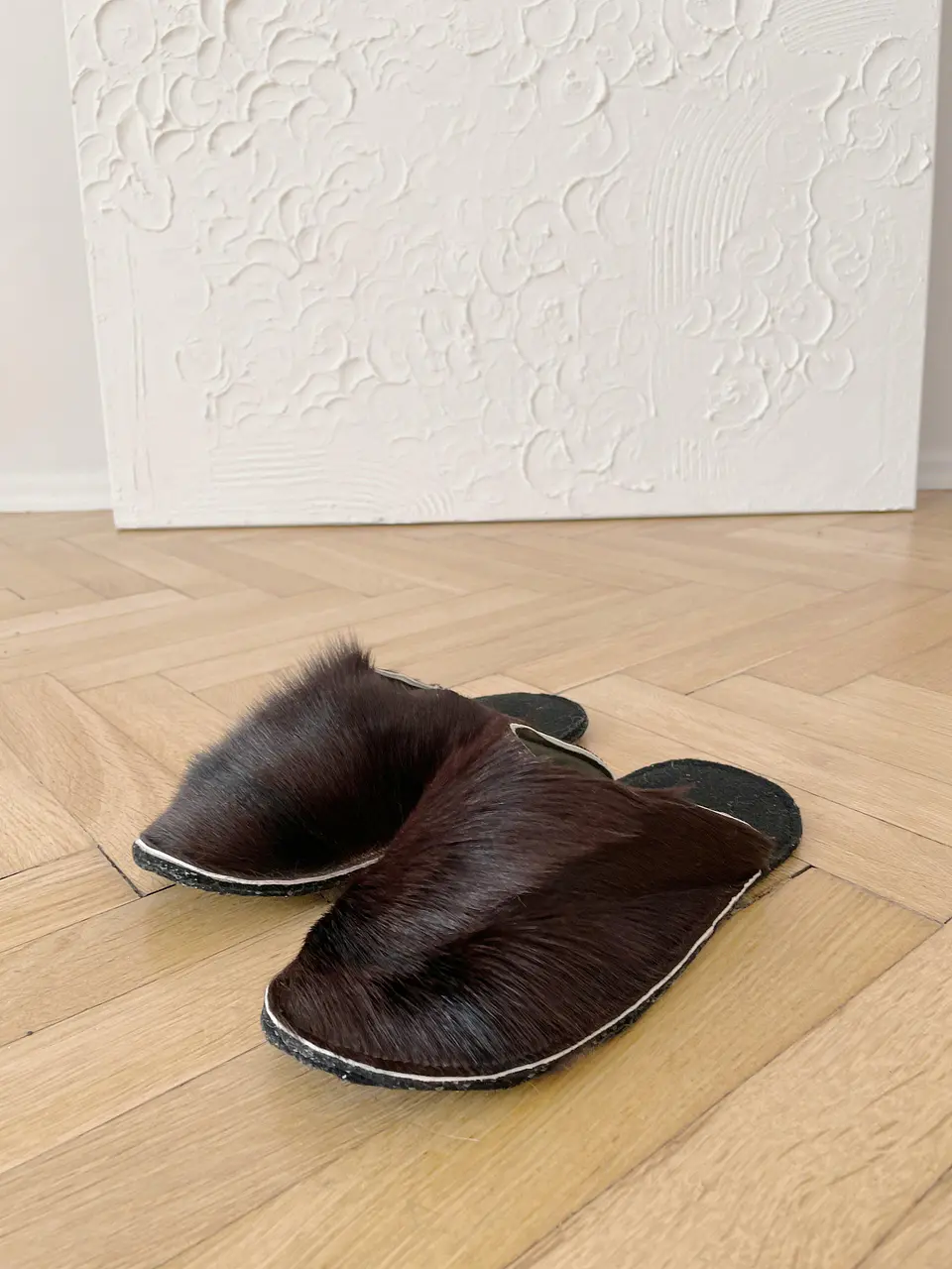 Adult Natural Goat skin Slippers 2