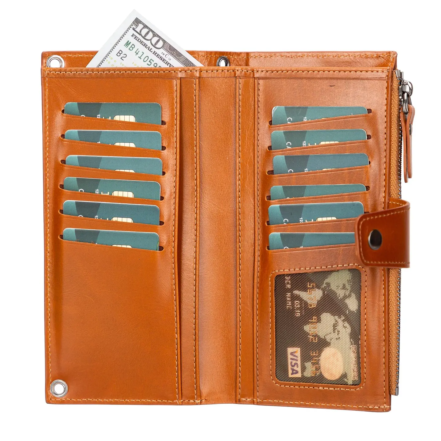 Kaycee Leather Women's Cell Phone Wallet with Strap 1