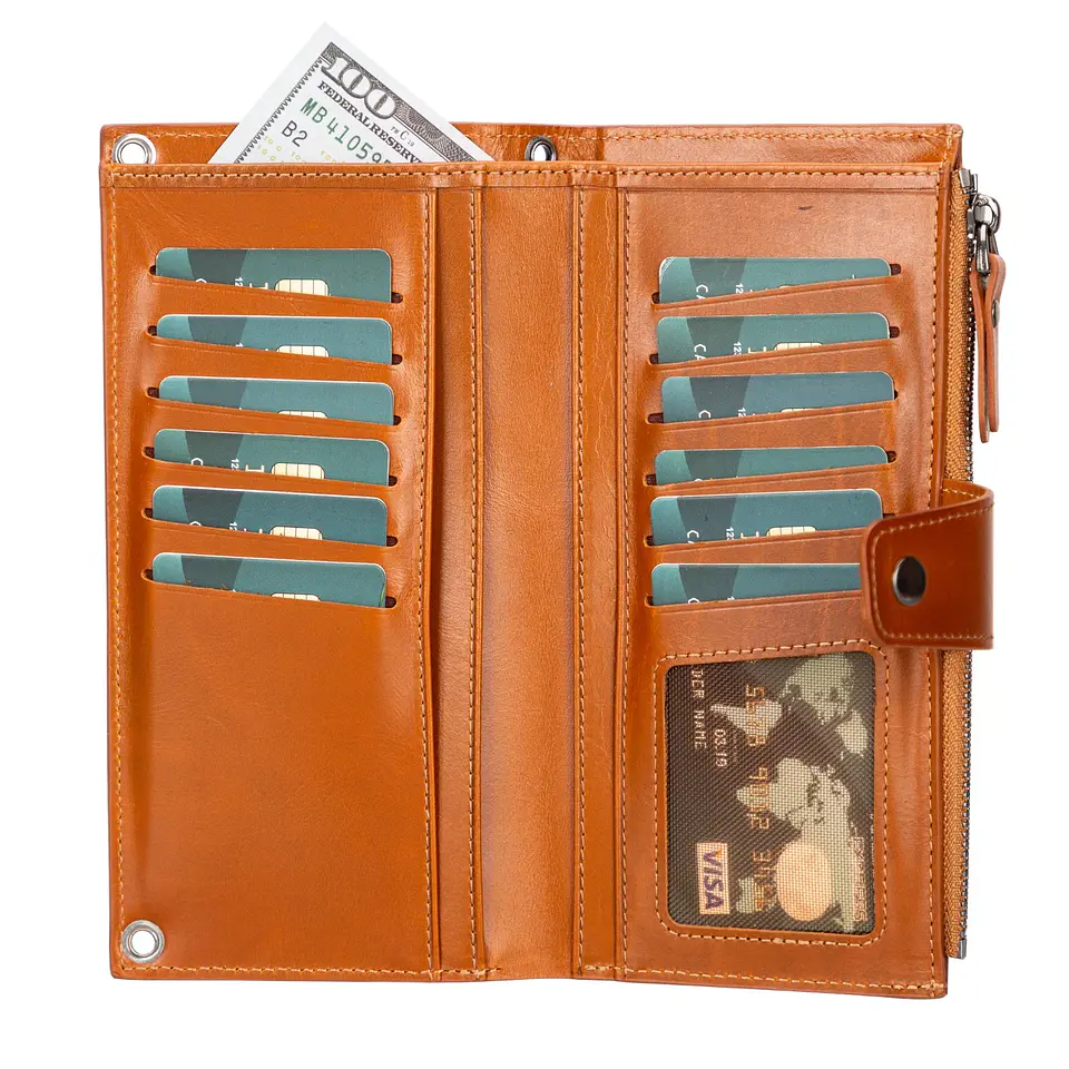 Kaycee Leather Women's Cell Phone Wallet with Strap 1