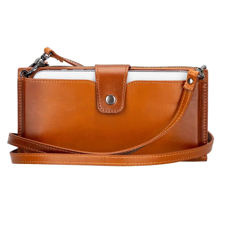 Kaycee Leather Women's Cell Phone Wallet with Strap 2