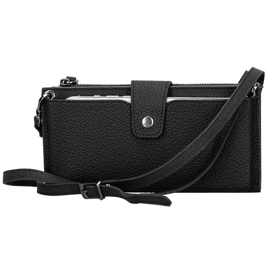 Kaycee Leather Women's Cell Phone Wallet with Strap 3