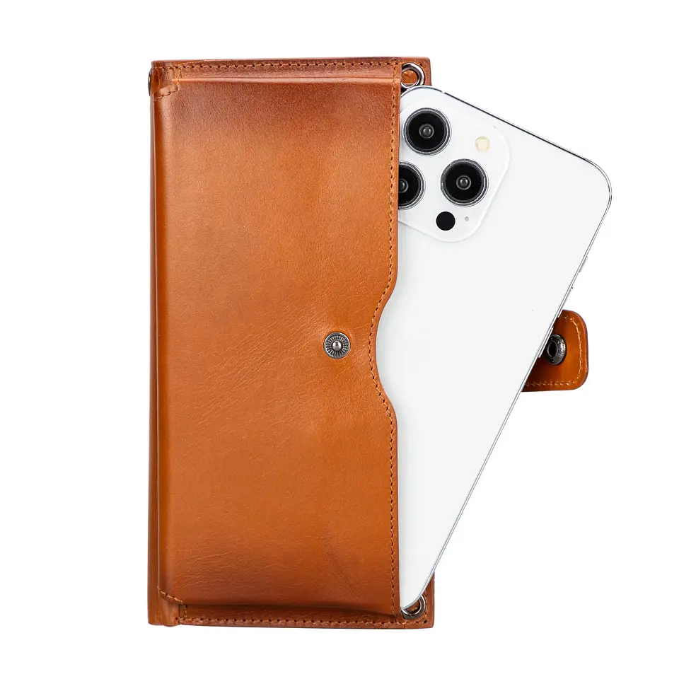 Kaycee Leather Women's Cell Phone Wallet with Strap 7