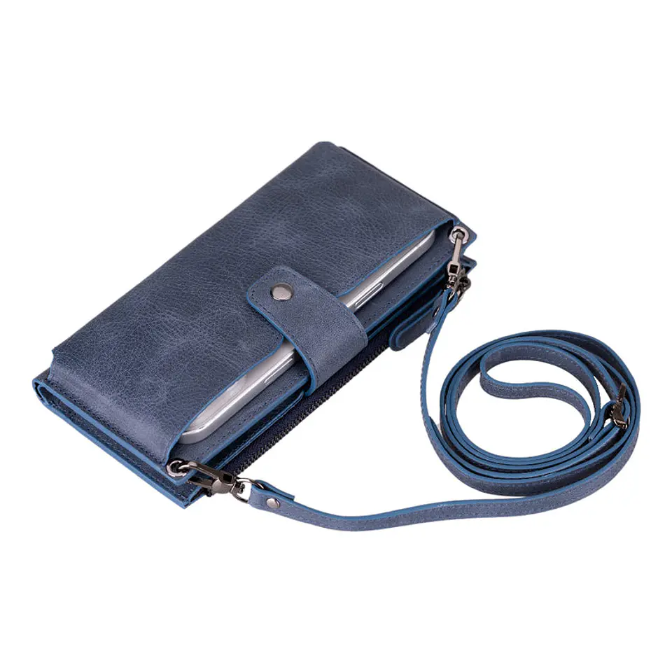 Kaycee Leather Women's Cell Phone Wallet with Strap 9