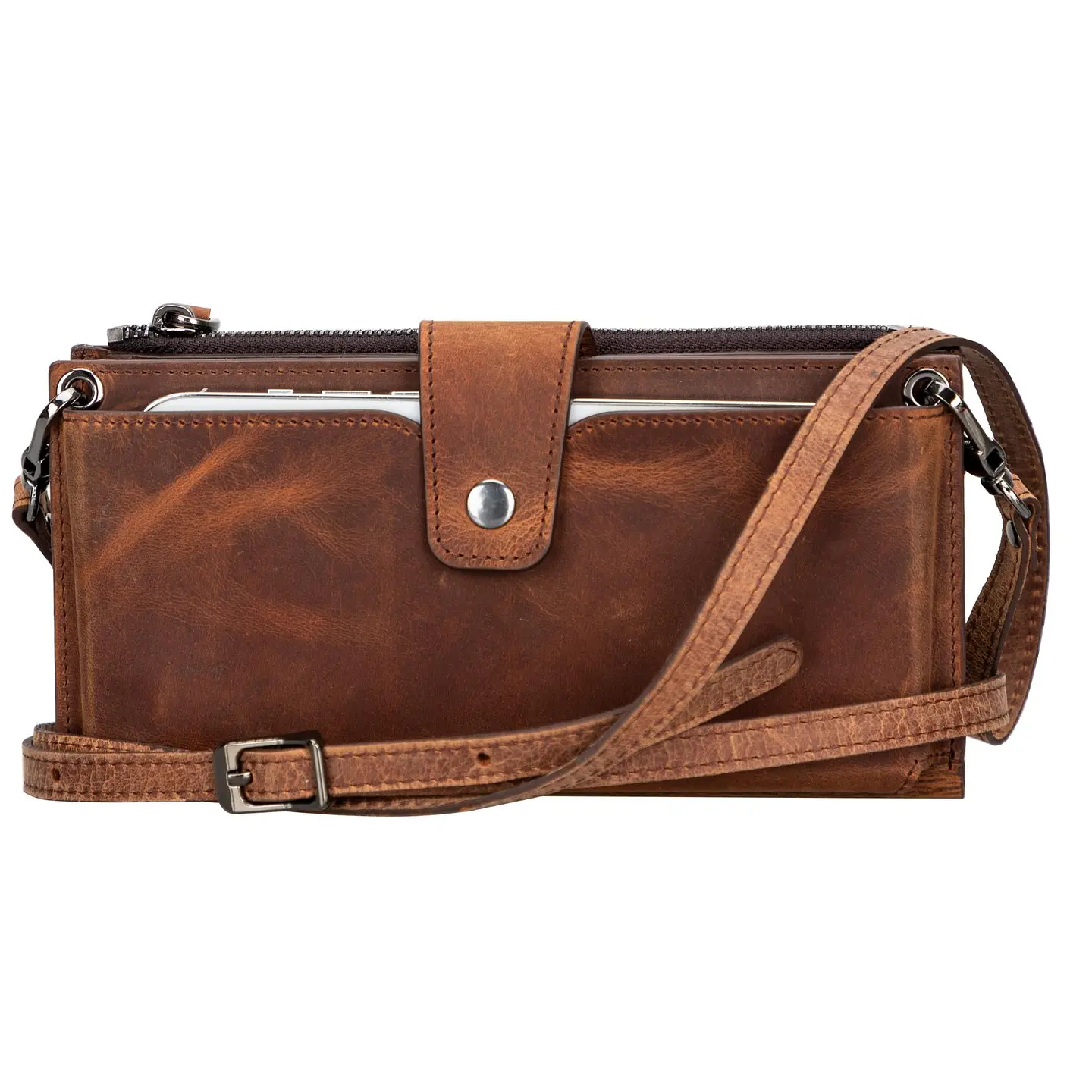 Kaycee Leather Women's Cell Phone Wallet with Strap 10
