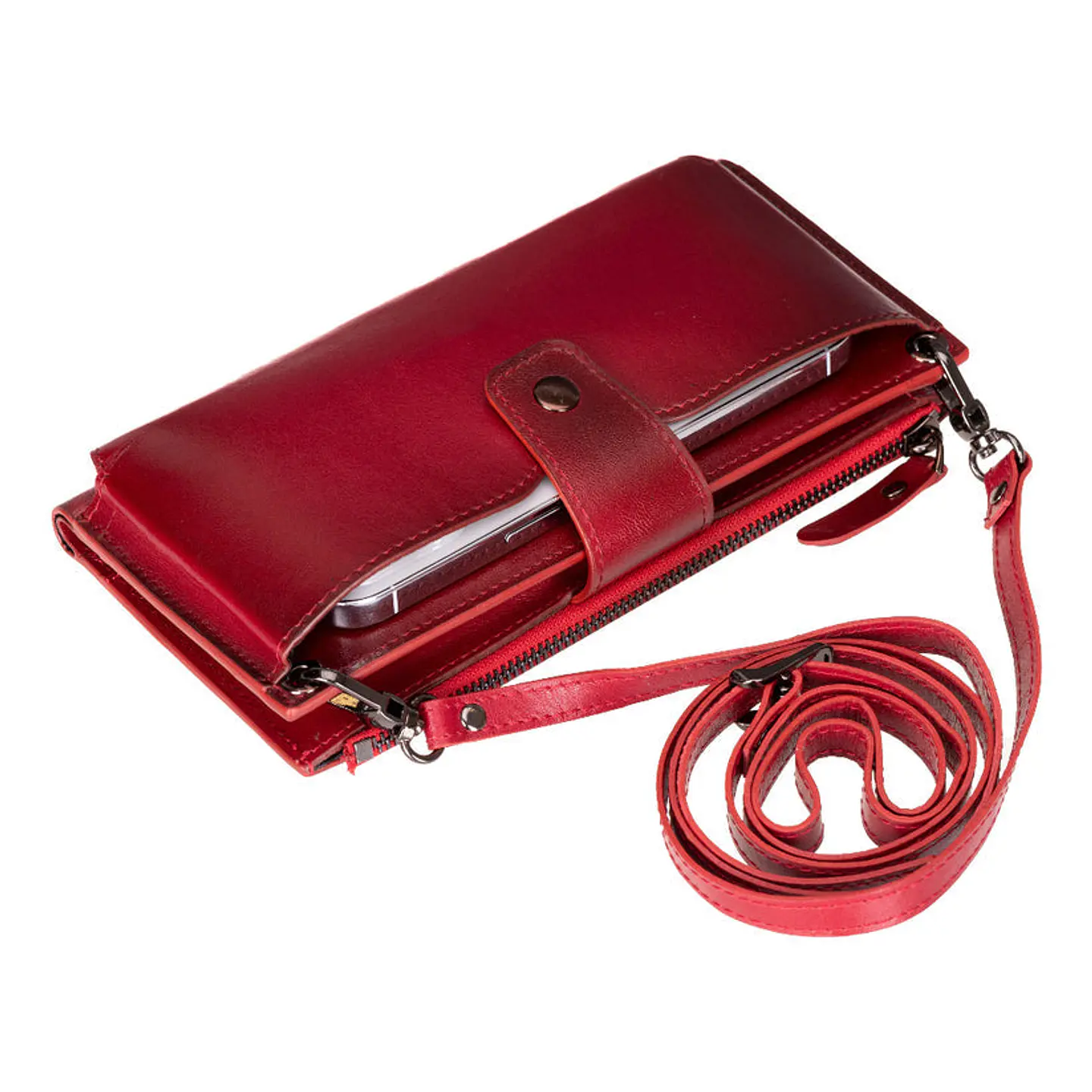 Kaycee Leather Women's Cell Phone Wallet with Strap 12