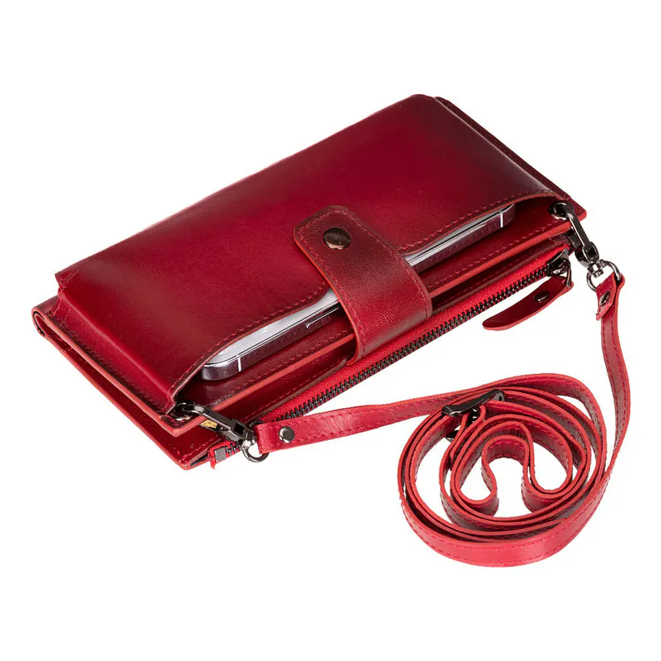 Kaycee Leather Women's Cell Phone Wallet with Strap 12
