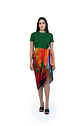 Roar Abstract Print Sarong - Red & Multicolor Beach Cover Up - Miniatura 5