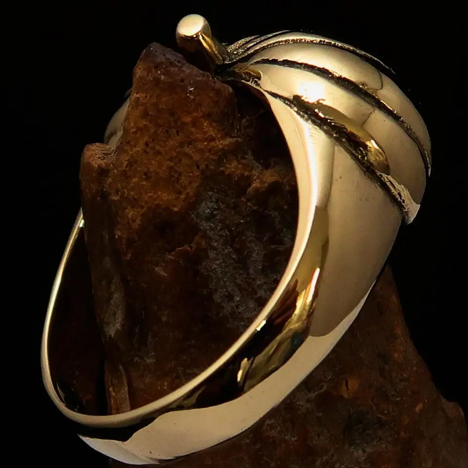 Excellent crafted Halloween Men's Pumpkin Ring - Solid Brass 3