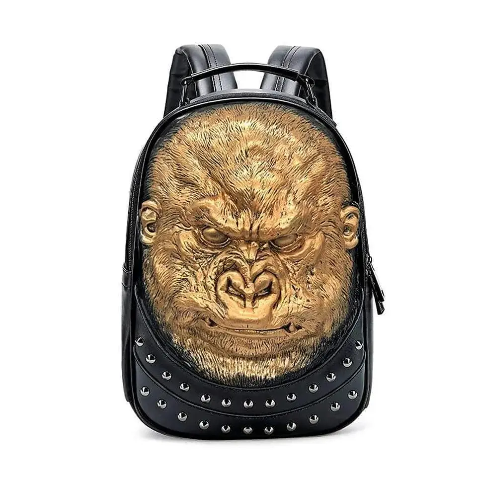 3D Backpack 3D modeling Waterproof Studded Apeman Wild Backpack Hip Hop Rucksacks 3
