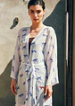 Leopard Luxe Printed Short Kimono - Blue & White Beach Cover Up - Miniatura 3