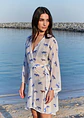 Leopard Luxe Printed Short Kimono - Blue & White Beach Cover Up - Miniatura 4