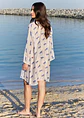 Leopard Luxe Printed Short Kimono - Blue & White Beach Cover Up - Miniatura 5