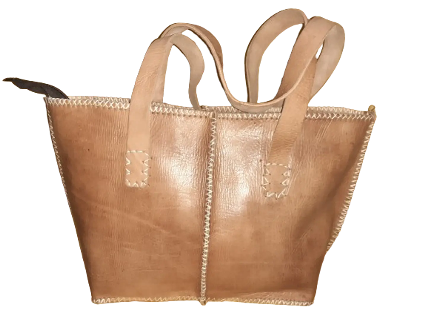 Bolso Mujer  Vacuno hilo blanco Mediano 1