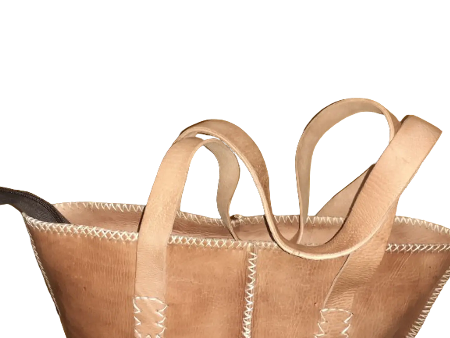 Bolso Mujer  Vacuno hilo blanco Mediano 2