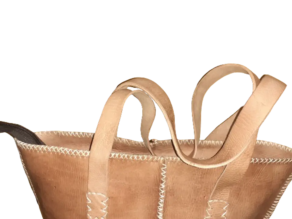 Bolso Mujer  Vacuno hilo blanco Mediano 2