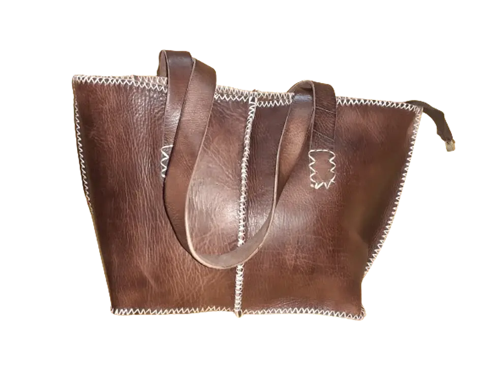Bolso Mujer  Vacuno hilo blanco Mediano 4