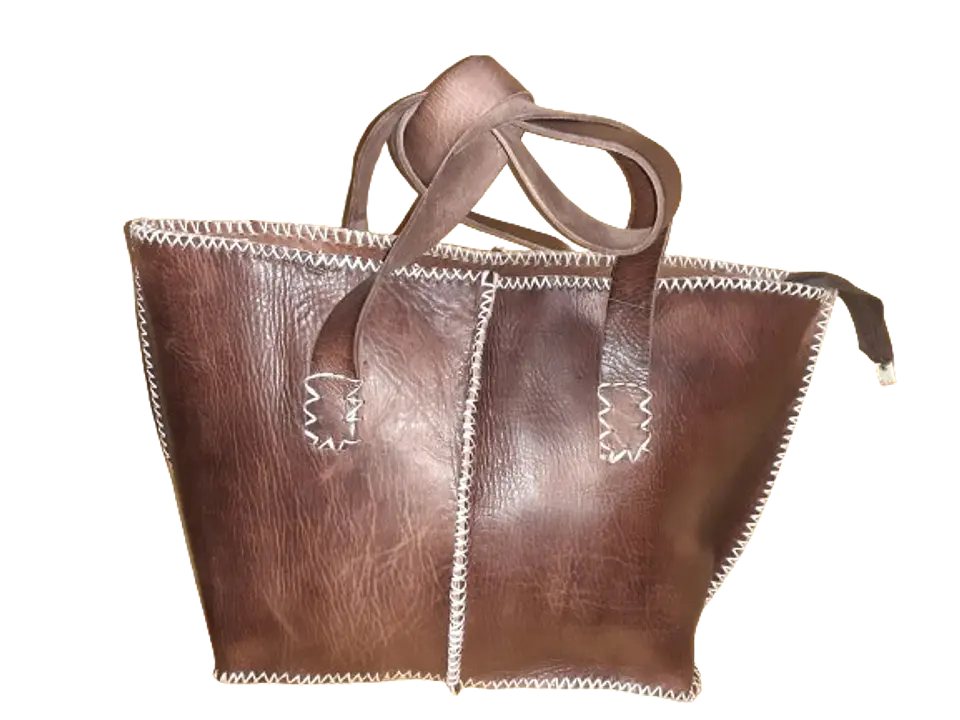 Bolso Mujer  Vacuno hilo blanco Mediano 6